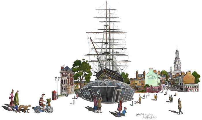 The Cutty Sark sailing ship illustration