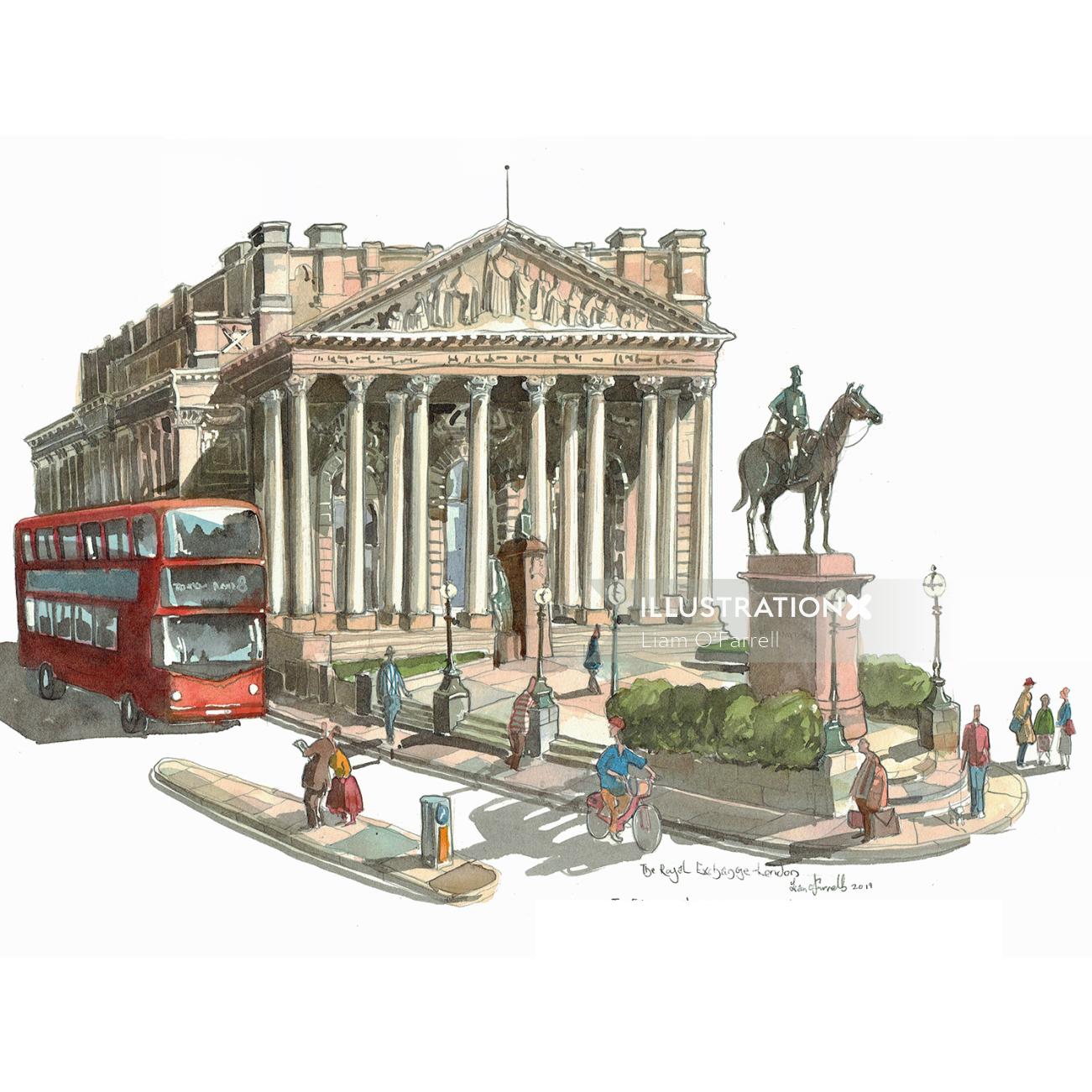 A painting of the Royal Exchange in London