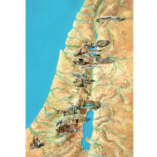 Map illustration of the Holy Land