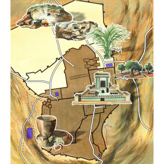 リアム・オファレルによる旅行地図の絵画