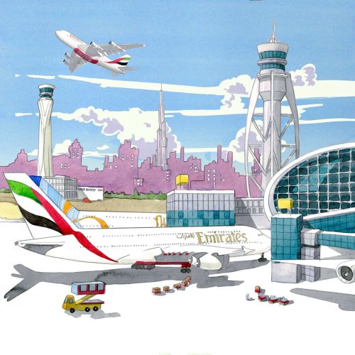 Illustration of Dubai Airport