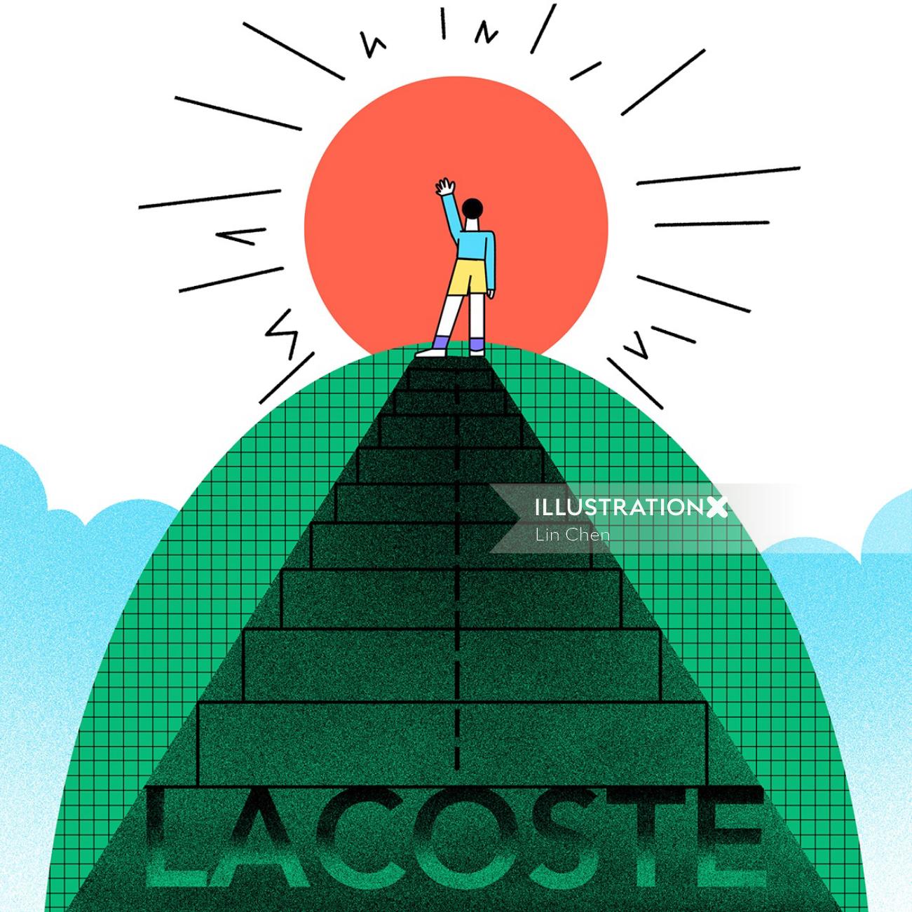 Illustration éditoriale pour Lacoste par Lin Chen