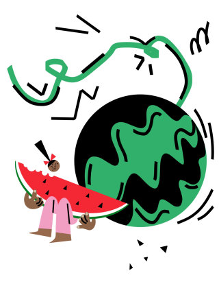 Garota de melancia gráfica