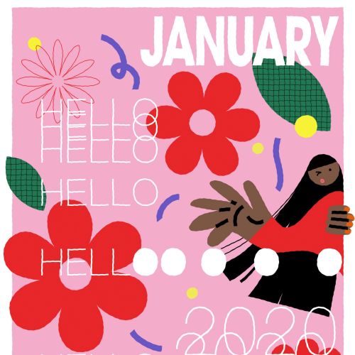 Graphic Hello January calendar
