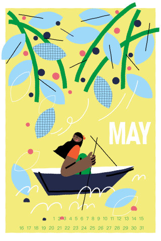 Calendario gráfico de mayo
