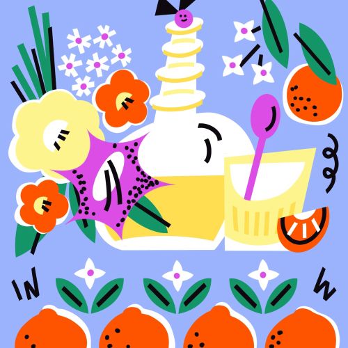 Graphic fruit garden