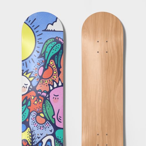 Colourful Australiana theme skateboard