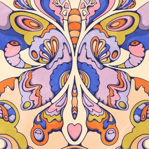 Psychedelic butterfly poster art