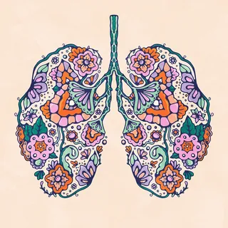 Floral patterned lungs illustration by Lively Scout