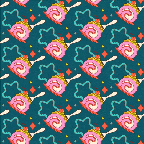 Repeating pink party treat pattern by Lively Scout