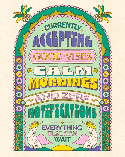 Illustrated Good Vibes lettering artwork by Lively Scout
