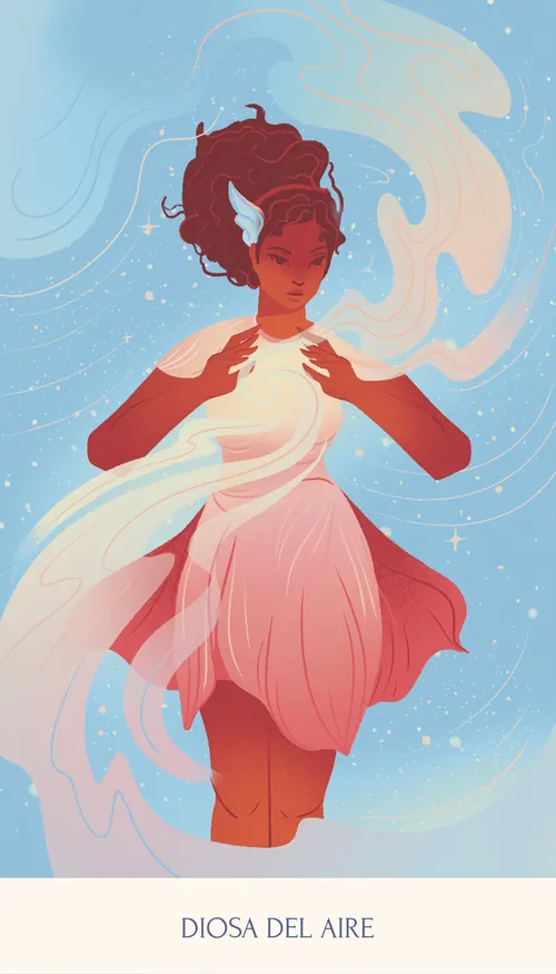 Liz Merino's red-haired Goddess of Air illustration