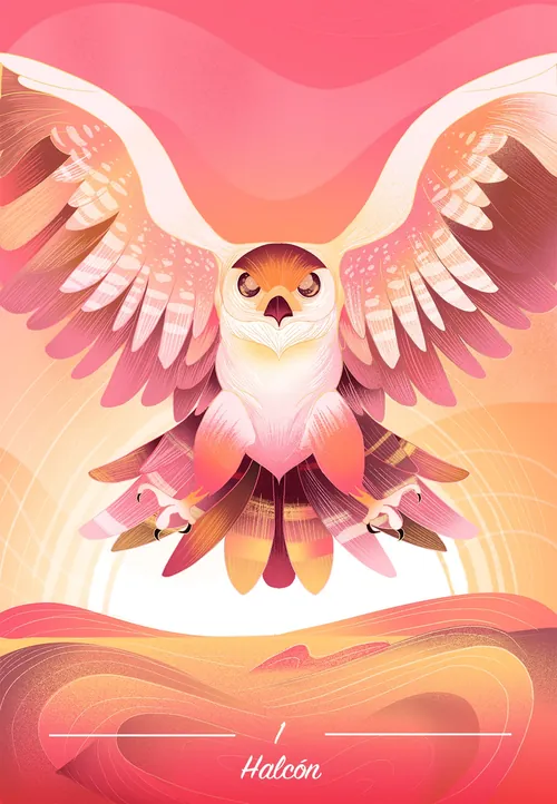 Halcón hawk oracle card illustration by Liz Merino
