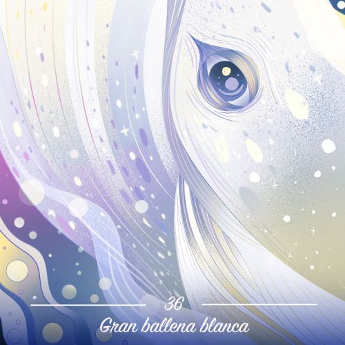White whale oracle card illustration by Liz Merino