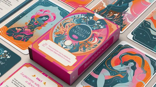 Sacred Cycle Oracle deck packaging designed by Liz Merino