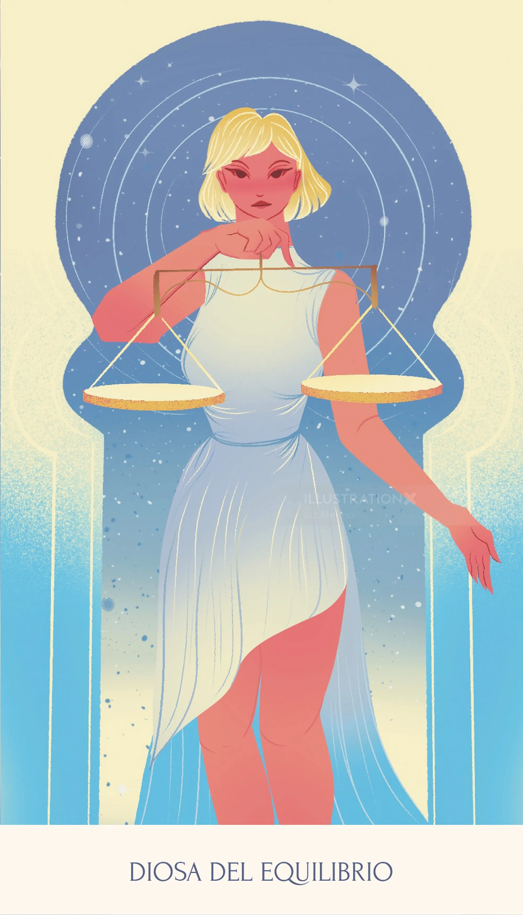 Déesse de l'équilibre à la balance par Liz Merino