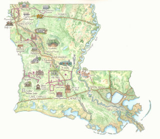 Ilustración del mapa de Luisiana