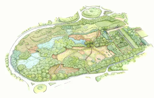 Oil painting of Castle Bromwich map