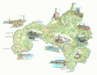 Diseño del mapa arquitectónico de Cape Cornwall.