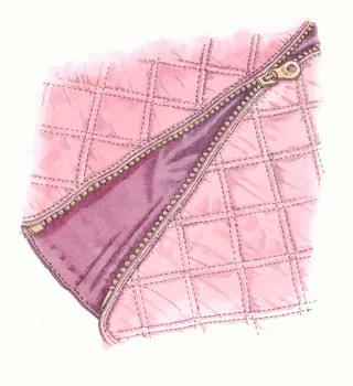 Damaged zip on pink sweatshirt jacket