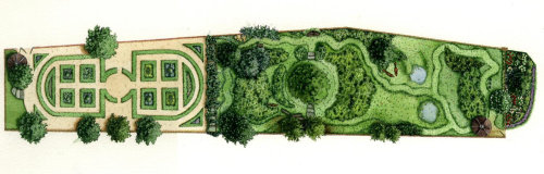 Ilustração do mapa do jardim por Liz Pepperell