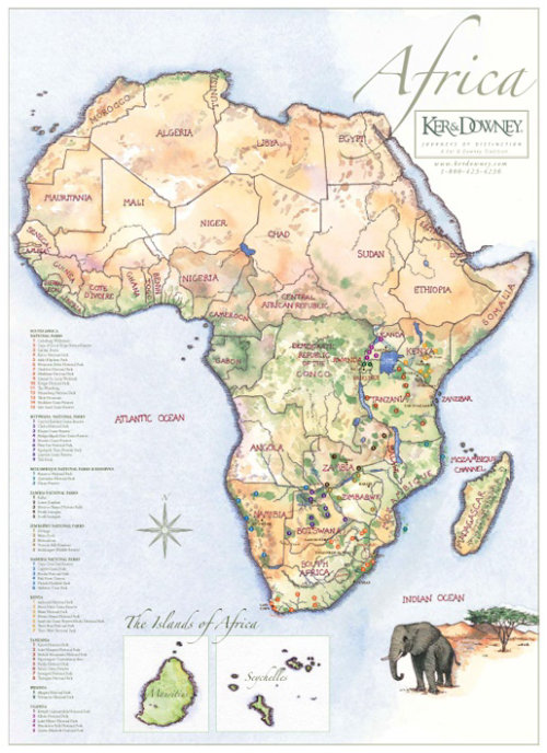 非洲地图插图