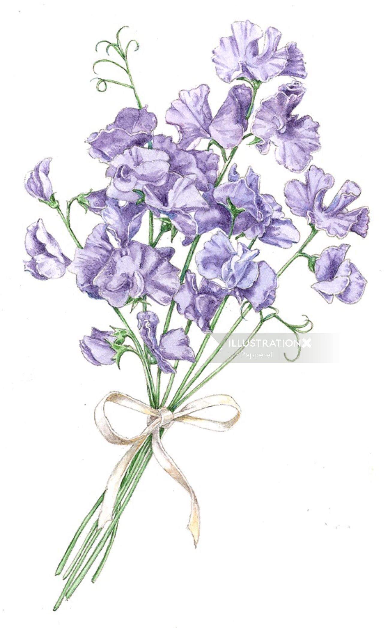 Ilustración de naturaleza de flores de campanilla