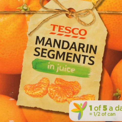 Poster design of Tesco Mansarin Segments in juice 