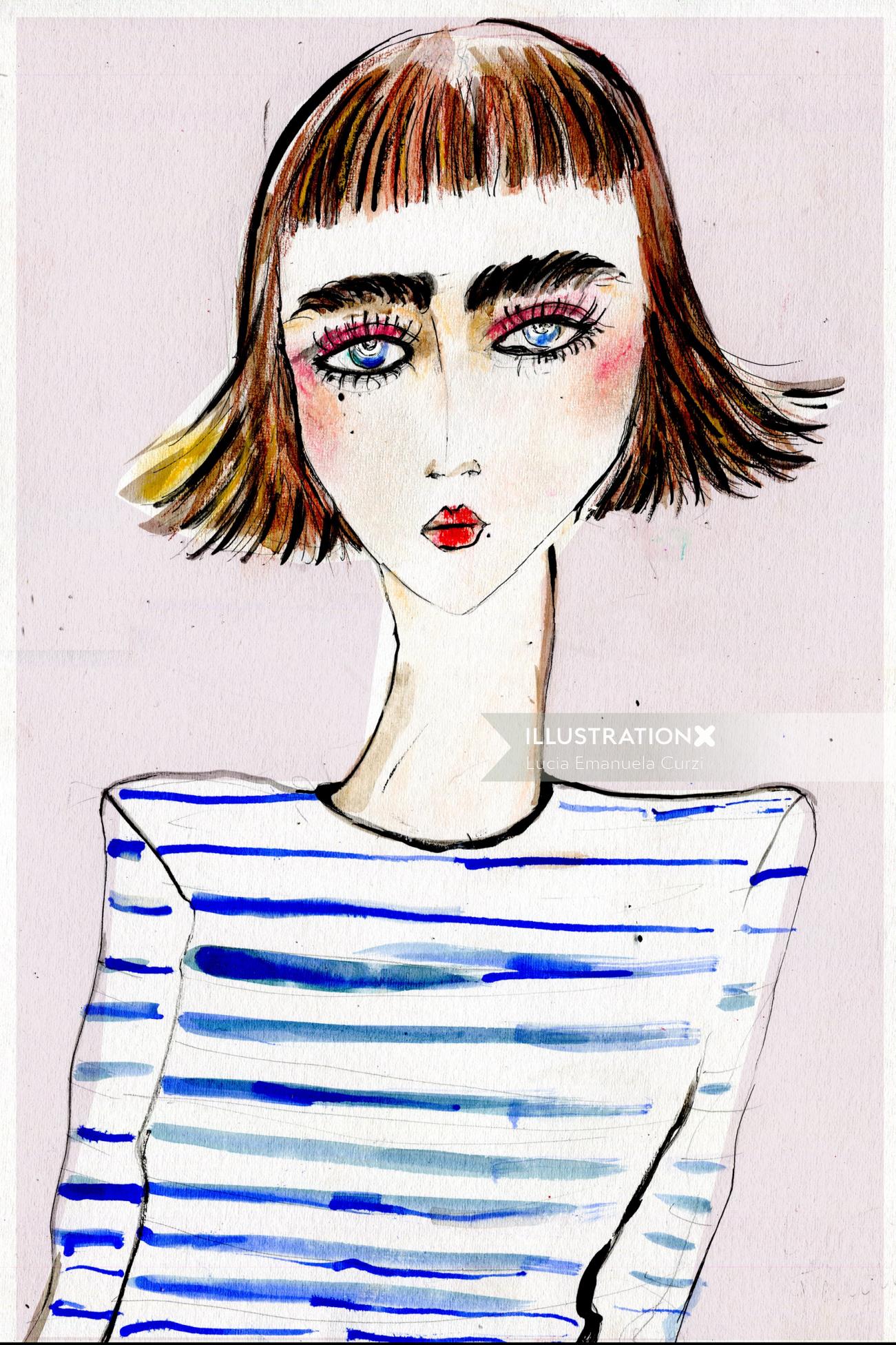 Fashion illustration of a girl
