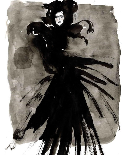 Mannequin en robe noire
