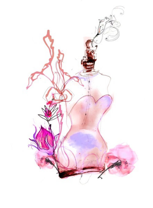 Ilustração de frasco de fragrância de Lucia Emanuela Curzi