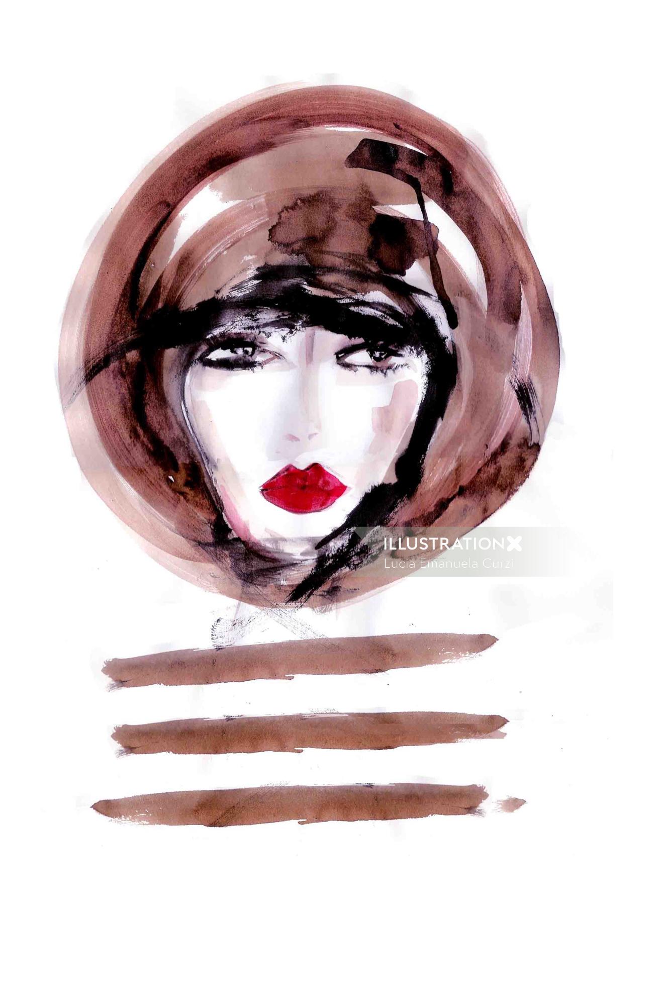 Beauty ink woman face
