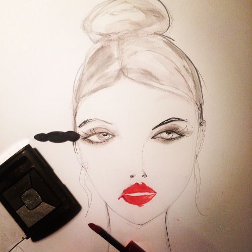 Live Event Drawing model with eye lashes
