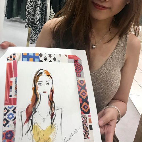 Live event drawing of asian girl

