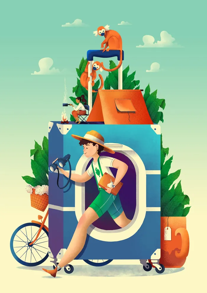 Conceptual illustration about traveling by Luiza Laffitte