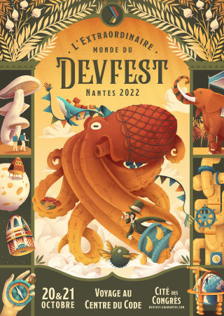 Affiche fantastique pour les DevFests Nantes