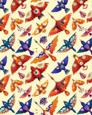 Fancy birds decorative pattern