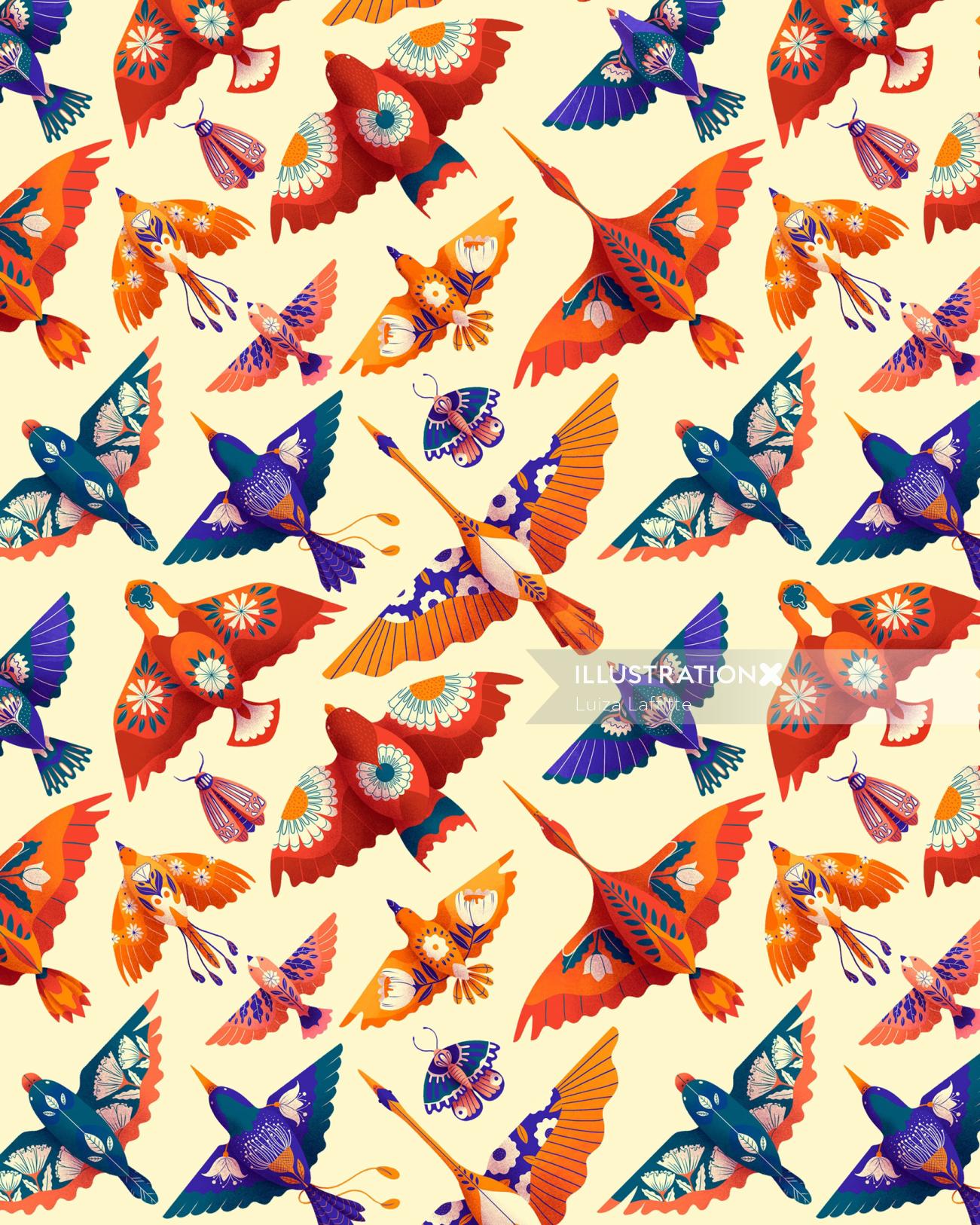 Patterns Fancy Birds