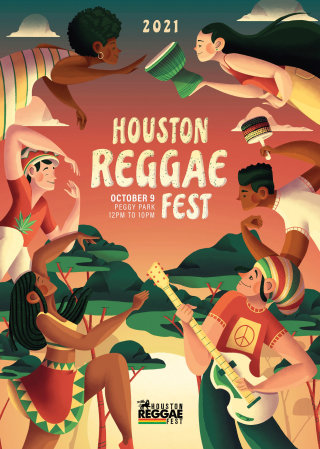 Publicité du festival Houston Reggae