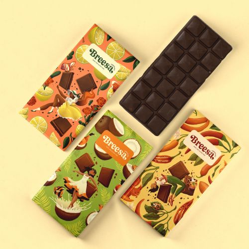 Packaging and labeling for Breesa chocolates