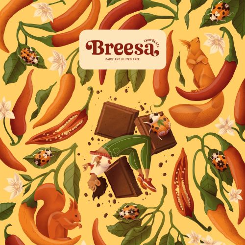 Lebel design of Breesa chocolates