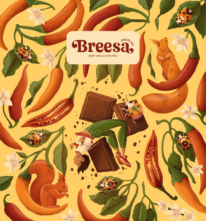 Design Lebel dos chocolates Breesa