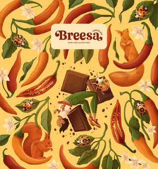 Lebel design of Breesa chocolates