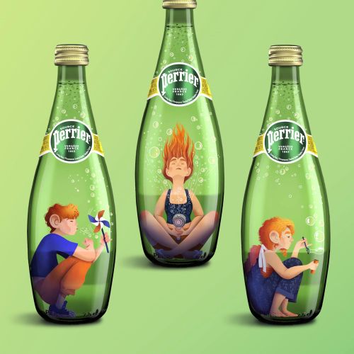 Idea for the sparkling water Perrier