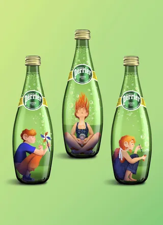 Idea for the sparkling water Perrier