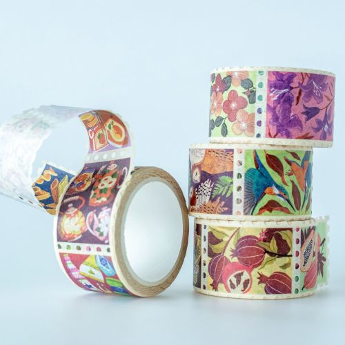Colorful decorative patterned washi tape rolls by Luiza Laffitte
