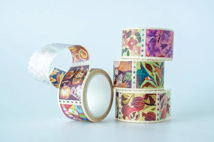 Colorful decorative patterned washi tape rolls by Luiza Laffitte