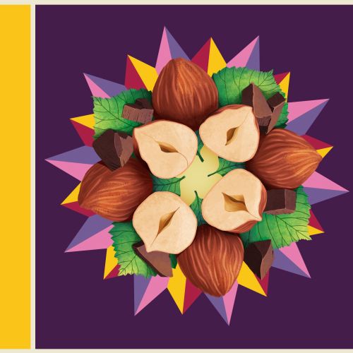 Panettone packaging and nut design by Luiza Laffitte