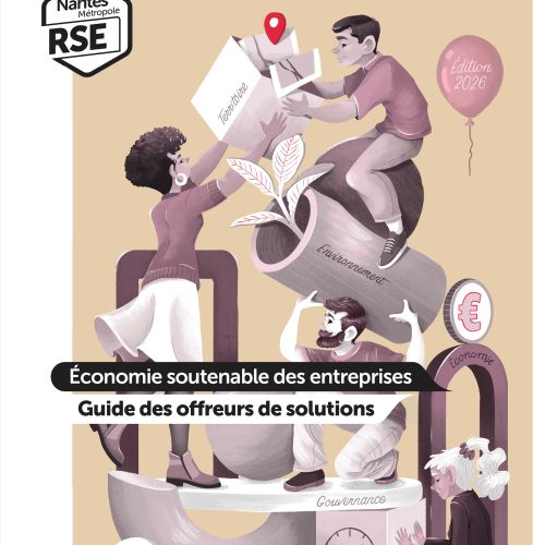 Sustainable business economy illustration showing teamwork and growth by Luiza Laffitte