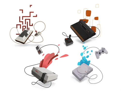 Infographic design of video game box sets 